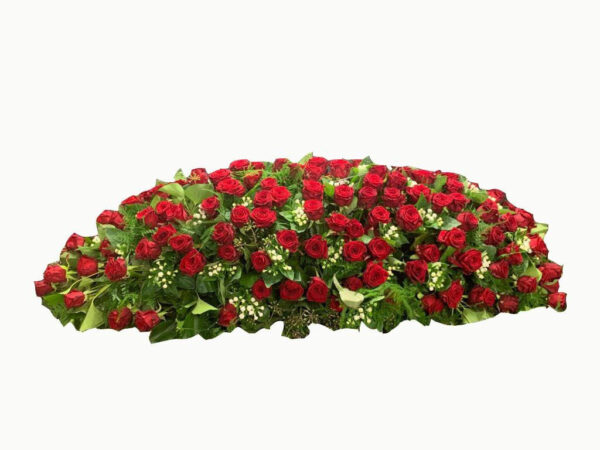 Rouwarrangement Kistbedekking Rozen