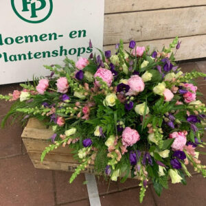Rouwarrangement Druppel veld Paars-Roze