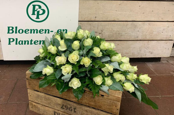 Rouwarrangement Druppel Rozen